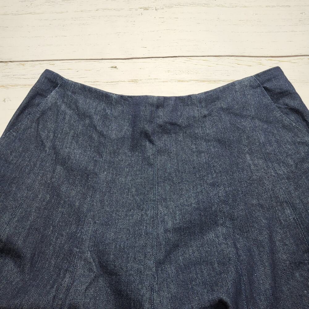 Madewell Flared Denim Midi Jean Circle Skirt Dark Rinse Wash Drapey Cotton 30 - Picture 5 of 8